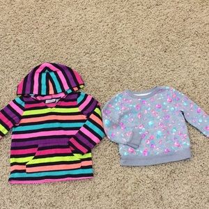Lot/bundle of 2 toddler girl sweatshirts